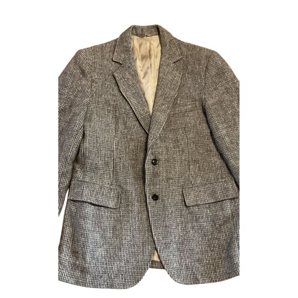 VTG HARRIS TWEED SPORT COAT SZ 40R BROWN 2 BUTTON PARTIALLY LINED MENS - Picture 2 of 7